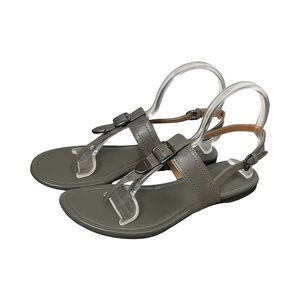 ✨ COACH Gray Leather Slingback Sandals – Size 9 ✨